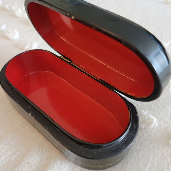 VTG Russian Fedoskino Hand Painted Frog Prince Ivan Signed Lacquer Hinged Box - Picture 15 of 16